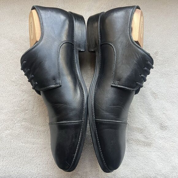 Charles Tyrwhitt Black Leather‎ Cap Toe Oxford Dress Shoes Men\'s 8 Lace Up Work main image 14